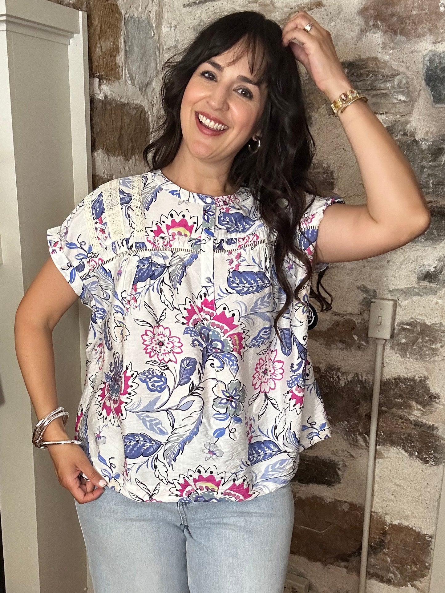 Mixed Floral + Lace | Blue Hues
