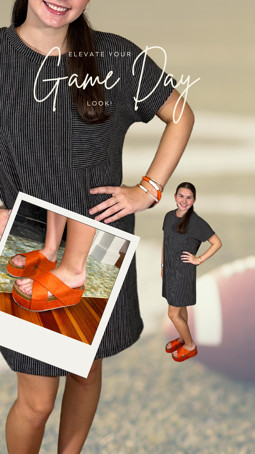 Nina Cross Platform Sandal | Orange