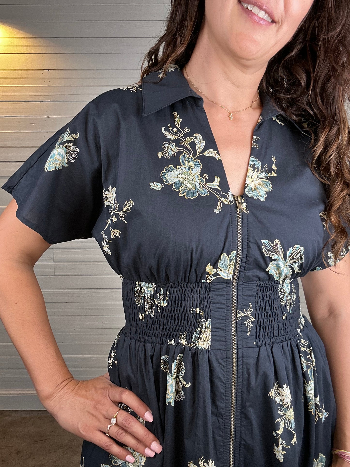 Harlow Midi Dress | Black Floral