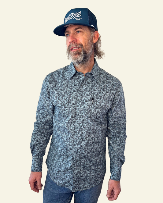 Cinch Mens Print Long Sleeve Print | Modern | Blue