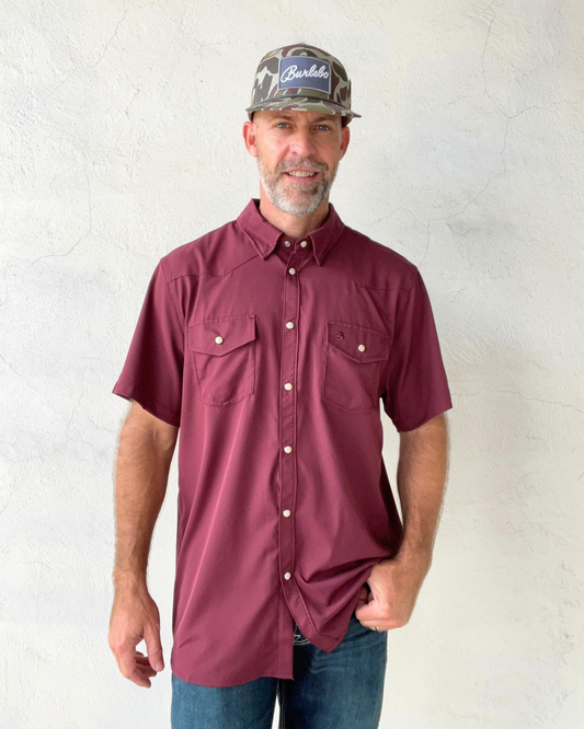Burlebo | Performance Western Shirt | Maroon