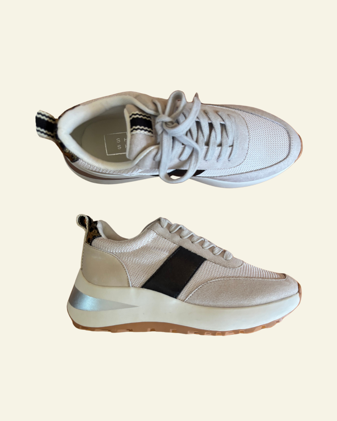 Serafina Sneaker | Gold Black Hair