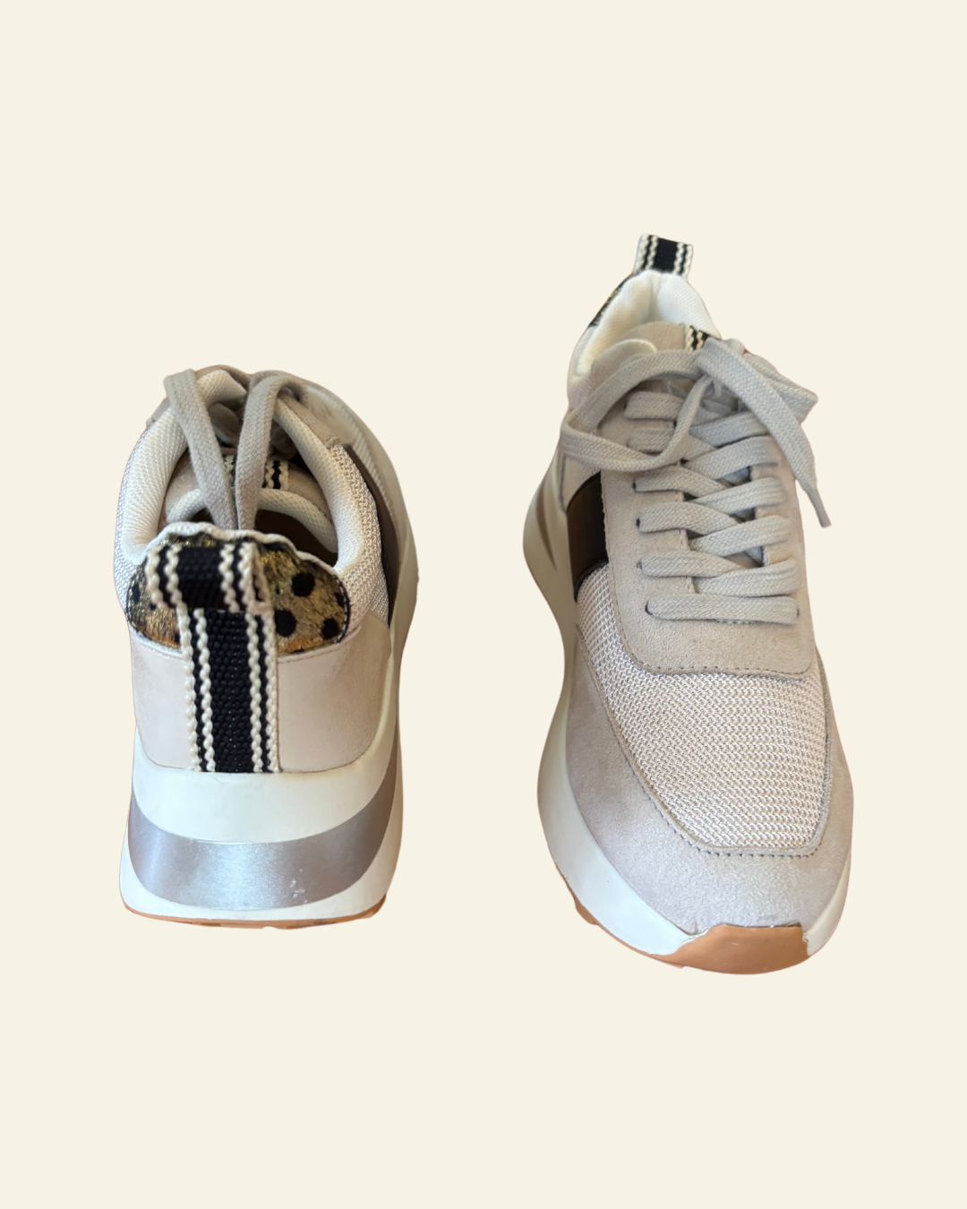 Serafina Sneaker | Gold Black Hair