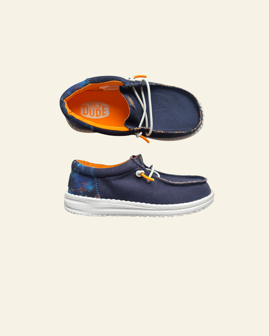 HEYDUDE | Youth | Wally Funk Splatter Navy