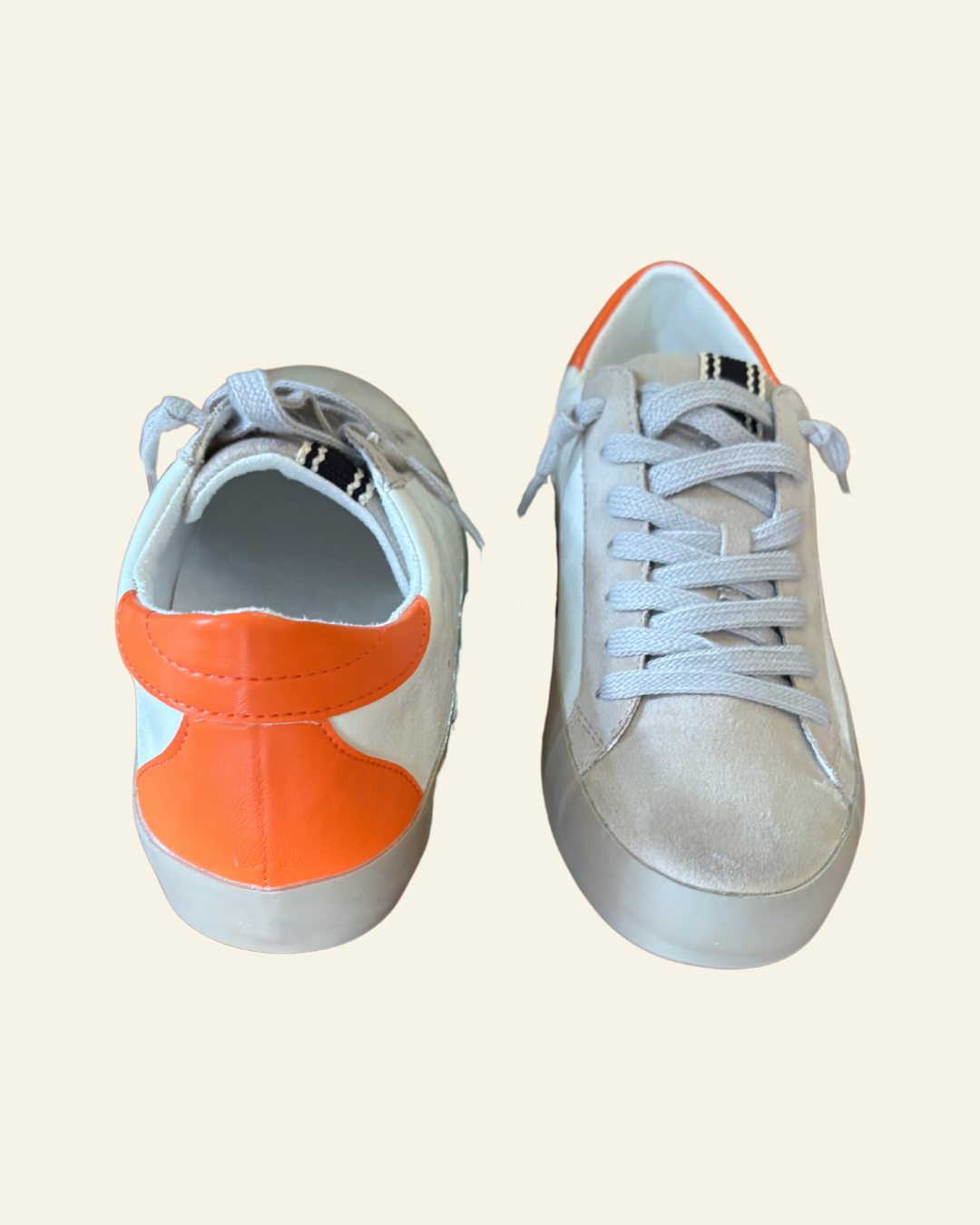 Mia Orange Sneaker | White + Orange