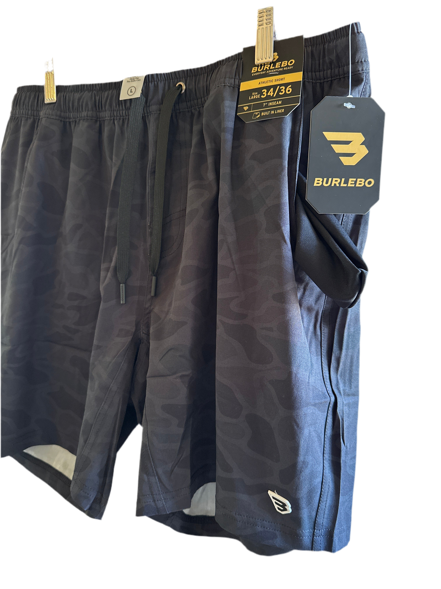 Burlebo | Athletic Short | Black Camo Black Liner 7" The Original