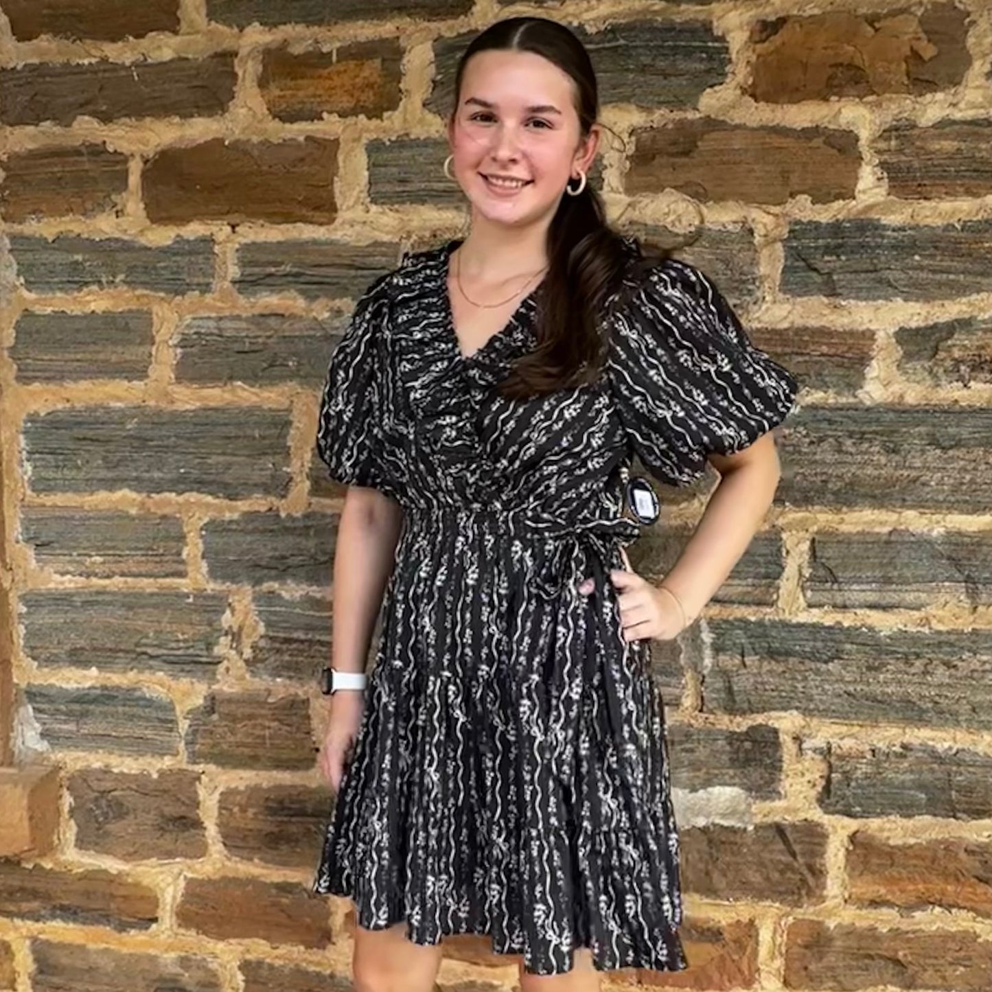 Dainty Bow Mini Dress | Dark Chocolate