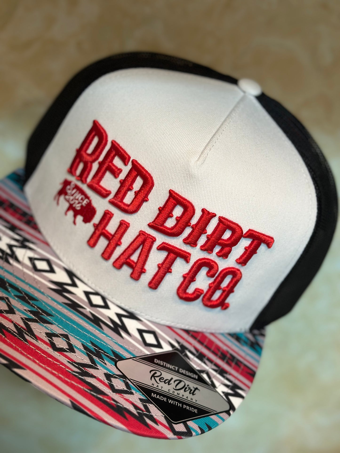 Red Dirt Hat - Tribal | White/Black (5 panel)
