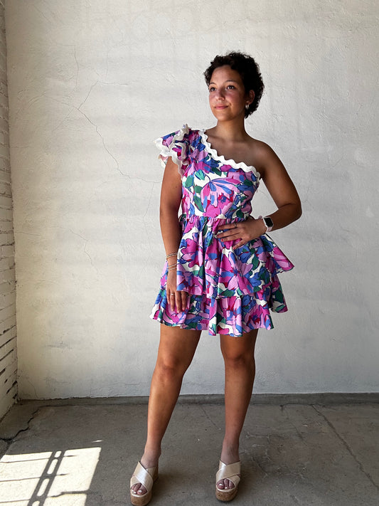 Vineyard Mini Dress | Pink / Blue / White