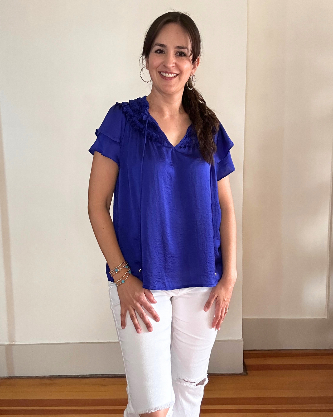 Harmoni Short Sleeve Top | Dark Blue