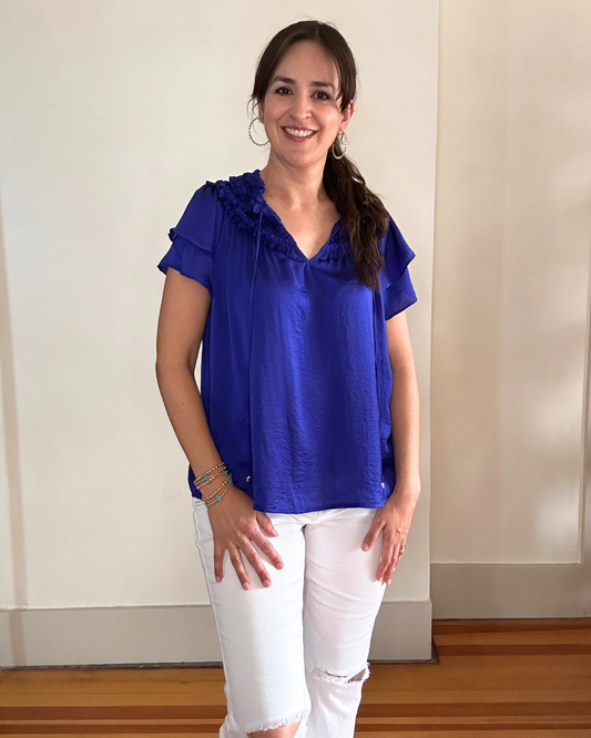 Harmoni Short Sleeve Top | Dark Blue