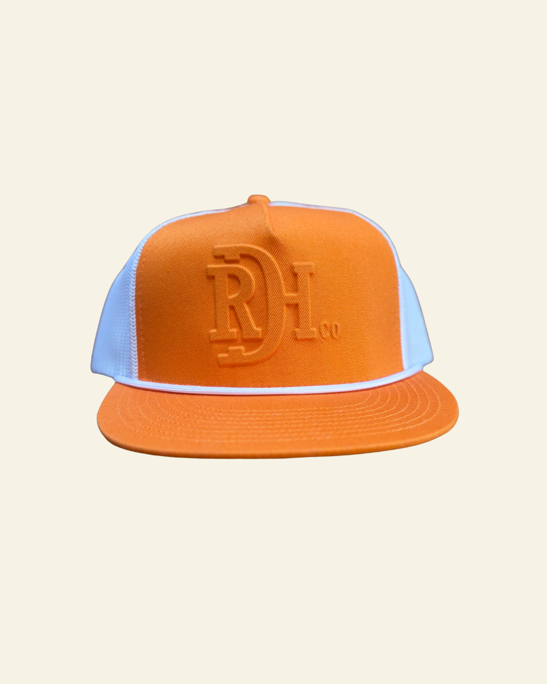 Red Dirt Hat - The Brand| Orange/White - White rope 5 Panel