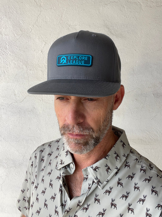 Explore League | Gray Cap 255 | Blue PVC Patch