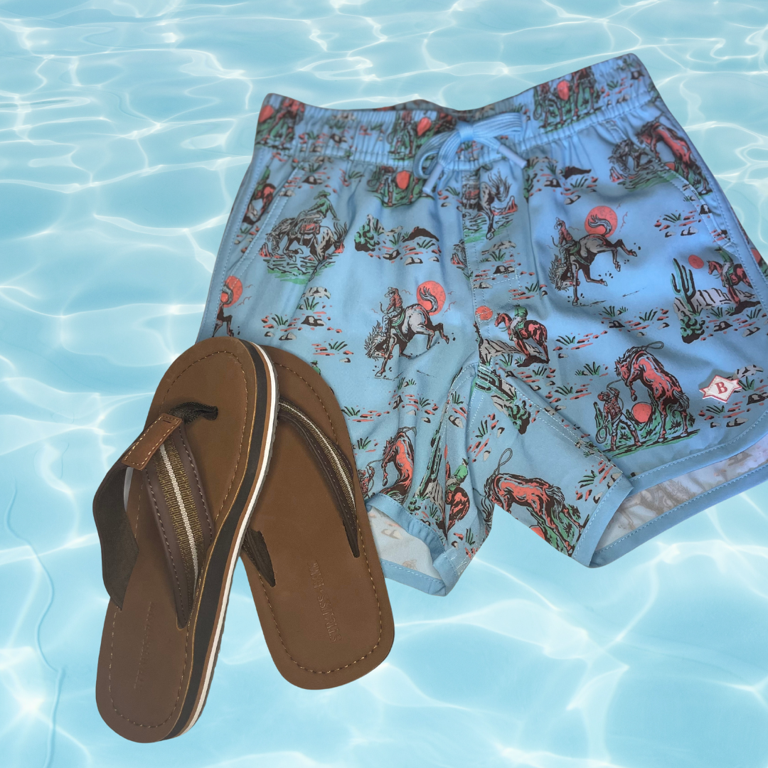 Burlebo | YOUTH Swim Trunks | Cowboy Up