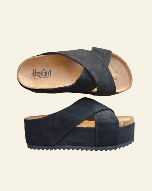 CORKYS | Don't Cross Me Platform Sandal | Black