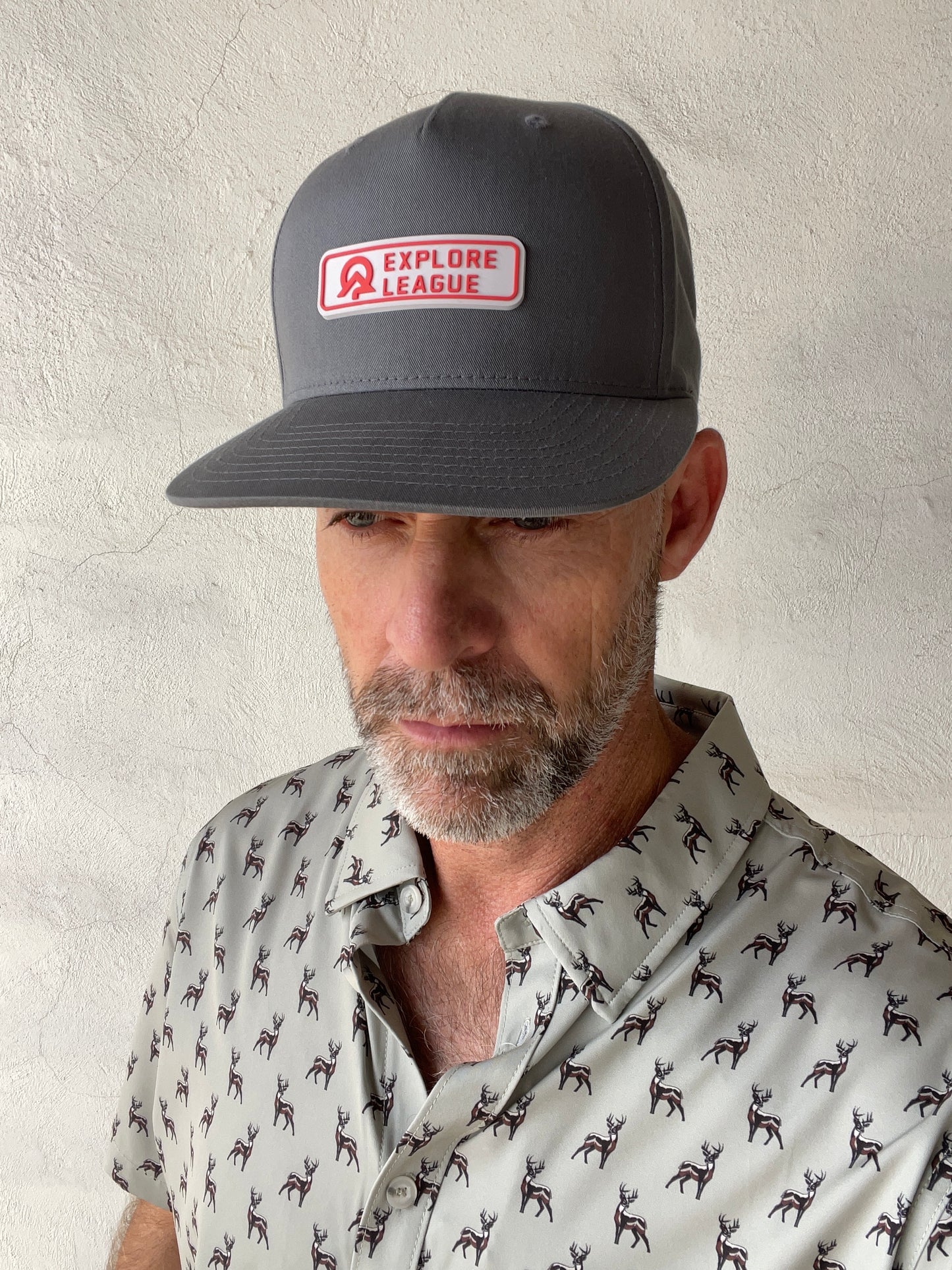 Explore League | Gray Cap 255 | Red PVC Patch