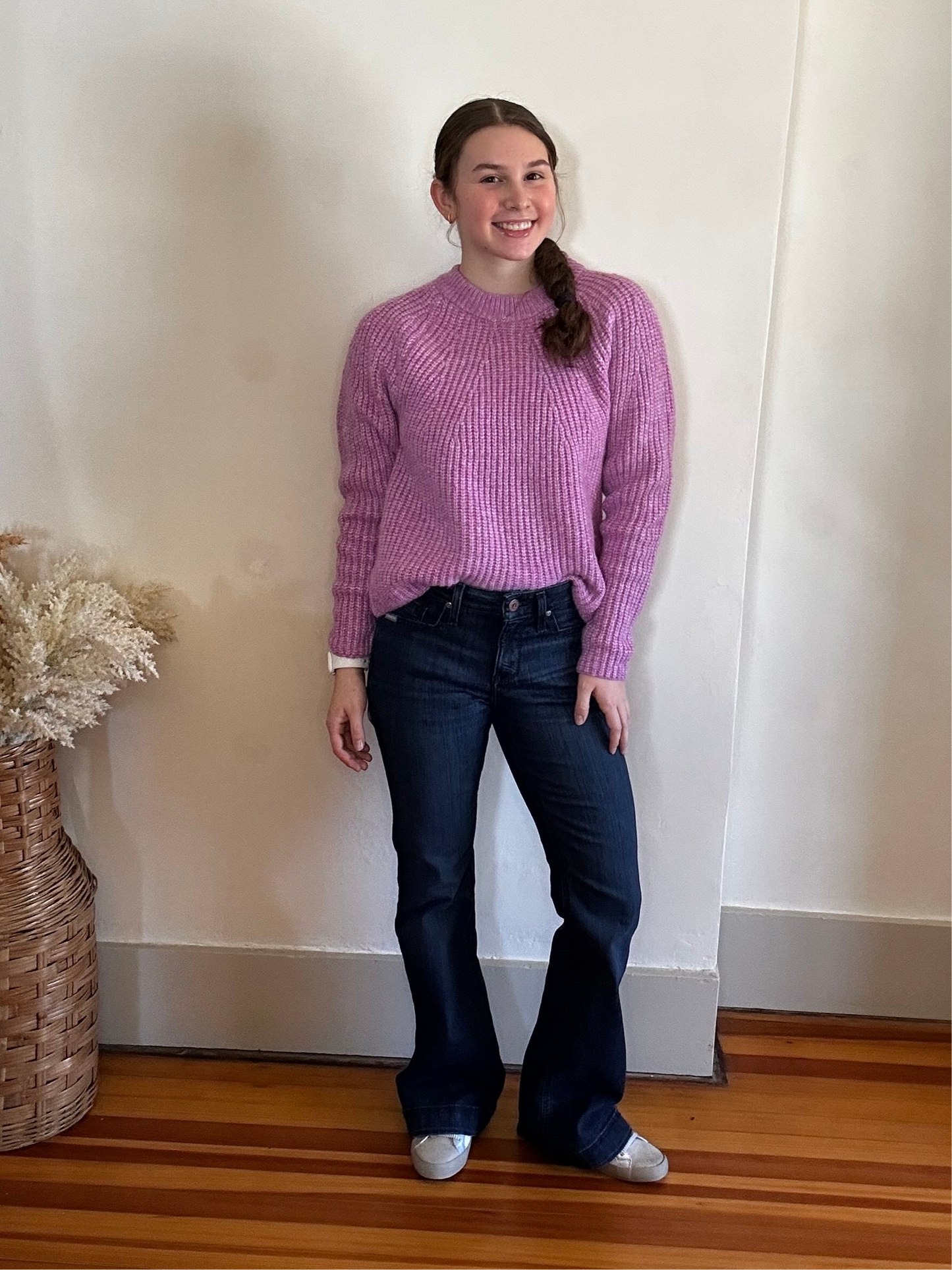 Basic Round Neck Sweater | Light Purple