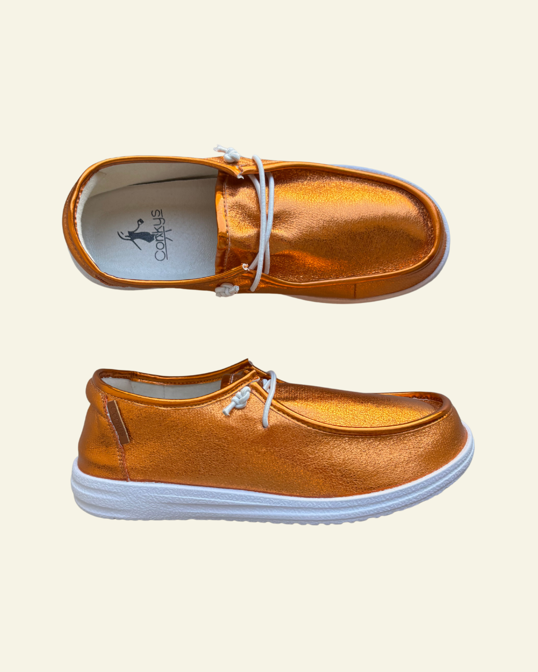 CORKYS | Yellow Jacket | Orange Crinkle Metallic