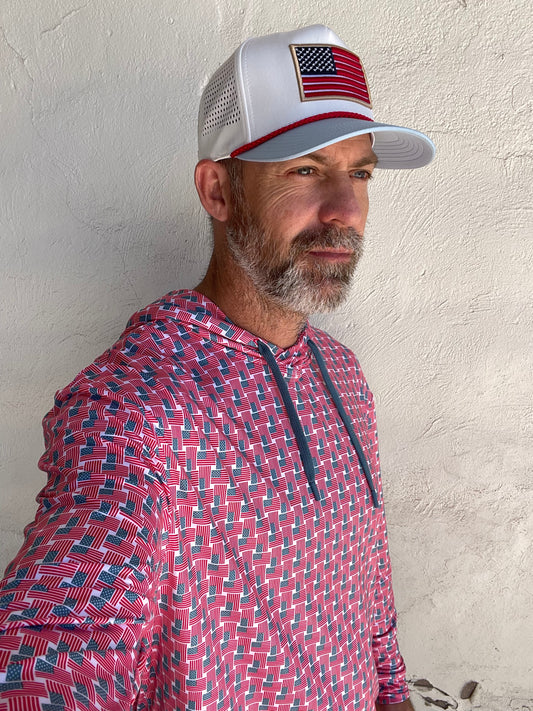 Burlebo | Performance Hoodie | American Flag Print