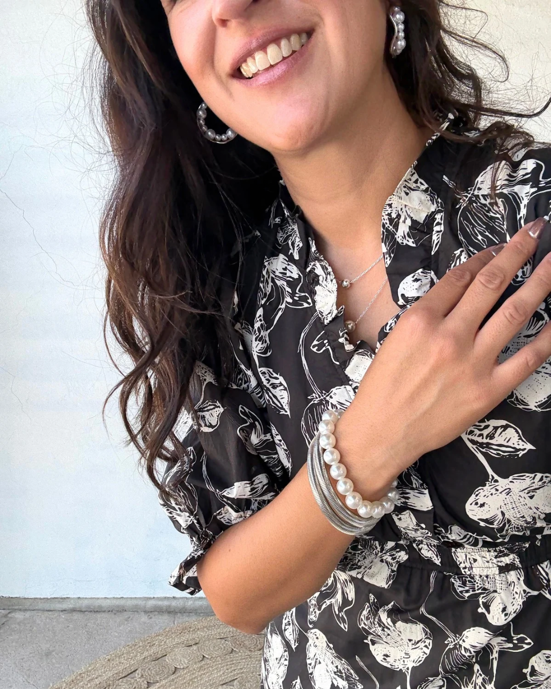 Paola Midi Dress | Black + White