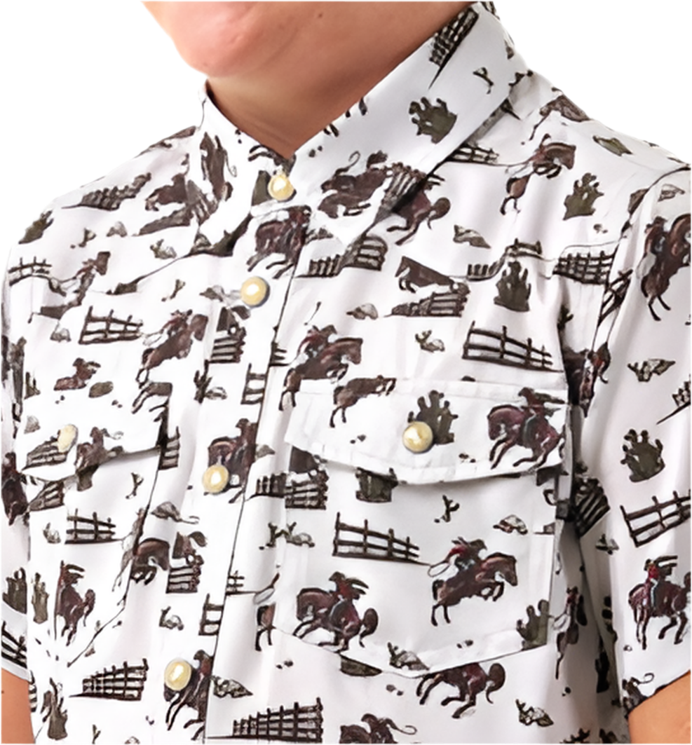 Burlebo-Youth PERFORMANCE WESTERN SHIRT - CLASSIC DEER main image 1
