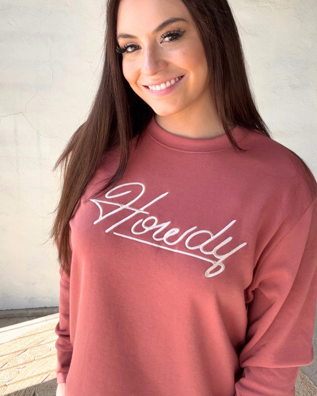 Sendero | Howdy Drop Shoulder Women's Sweatshirt | Mauve