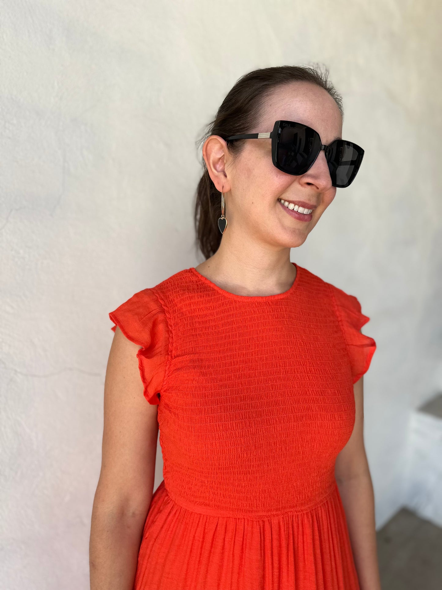 Mia Midi Dress | Tomato Red