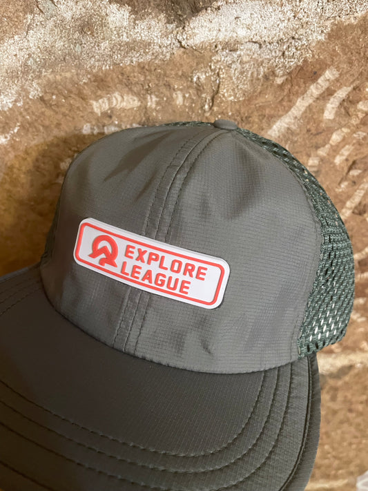 Explore League | Army Green Cap 935| Red PVC Patch