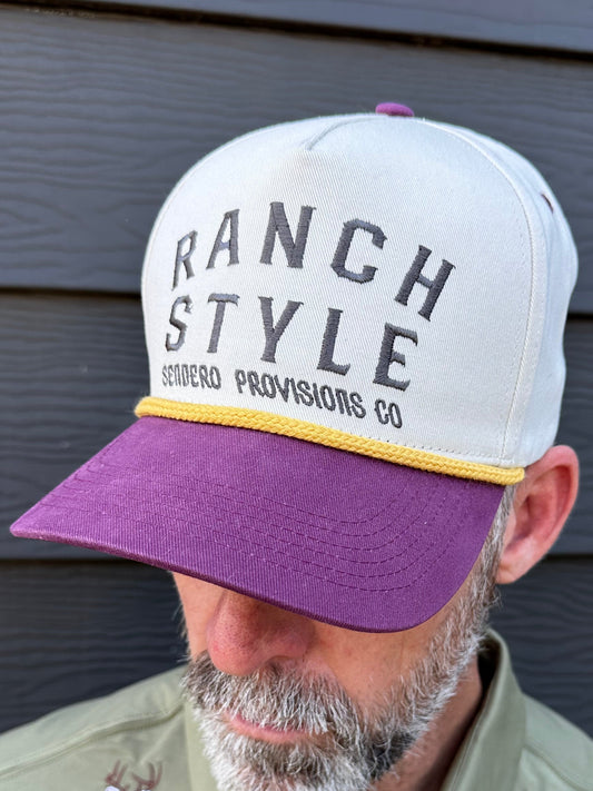 Sendero | Ranch Style Hat | Cream + Maroon