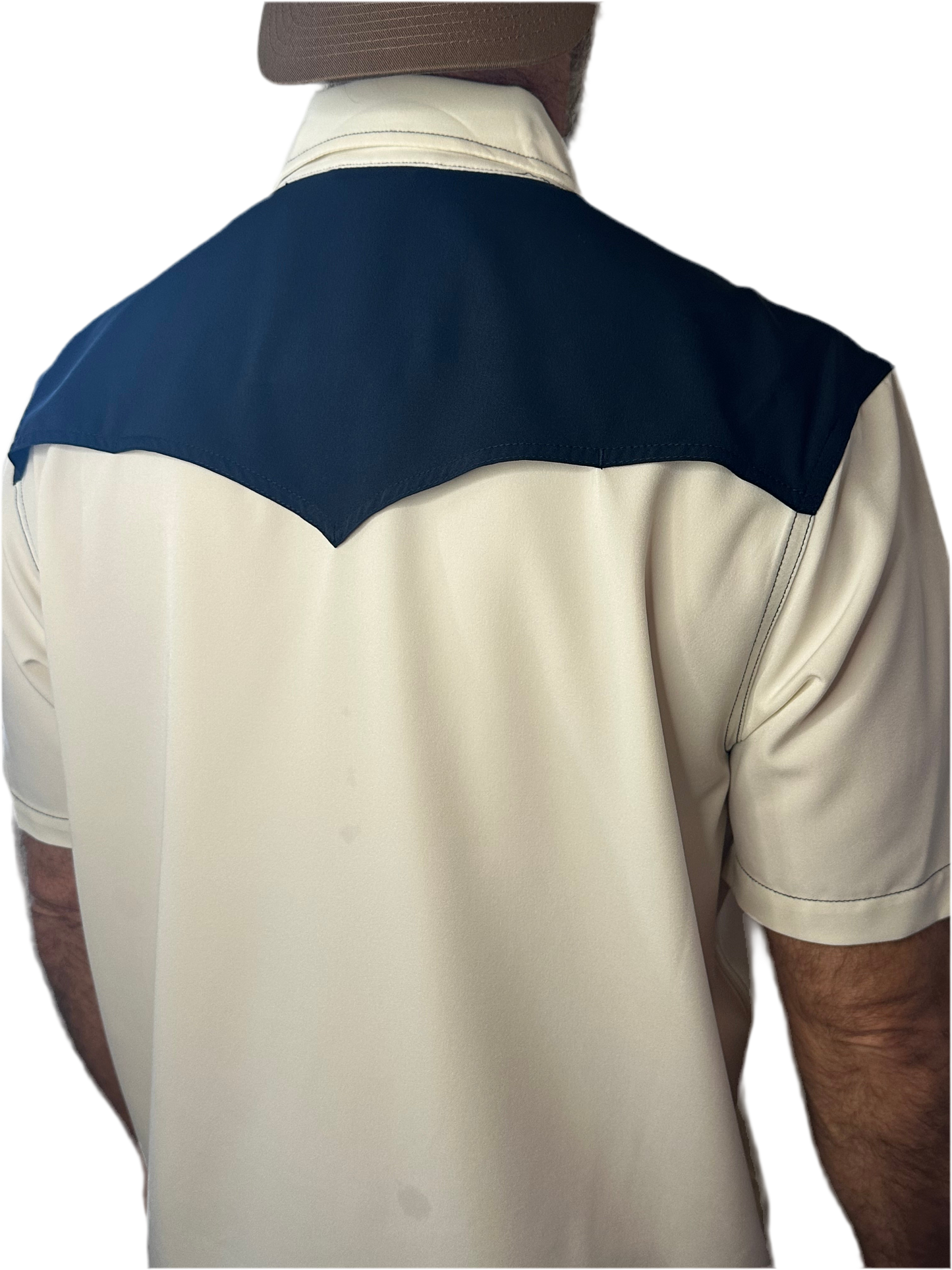 Cinch Short Sleeve| Camp Shirt | Cream + Embroidered Details