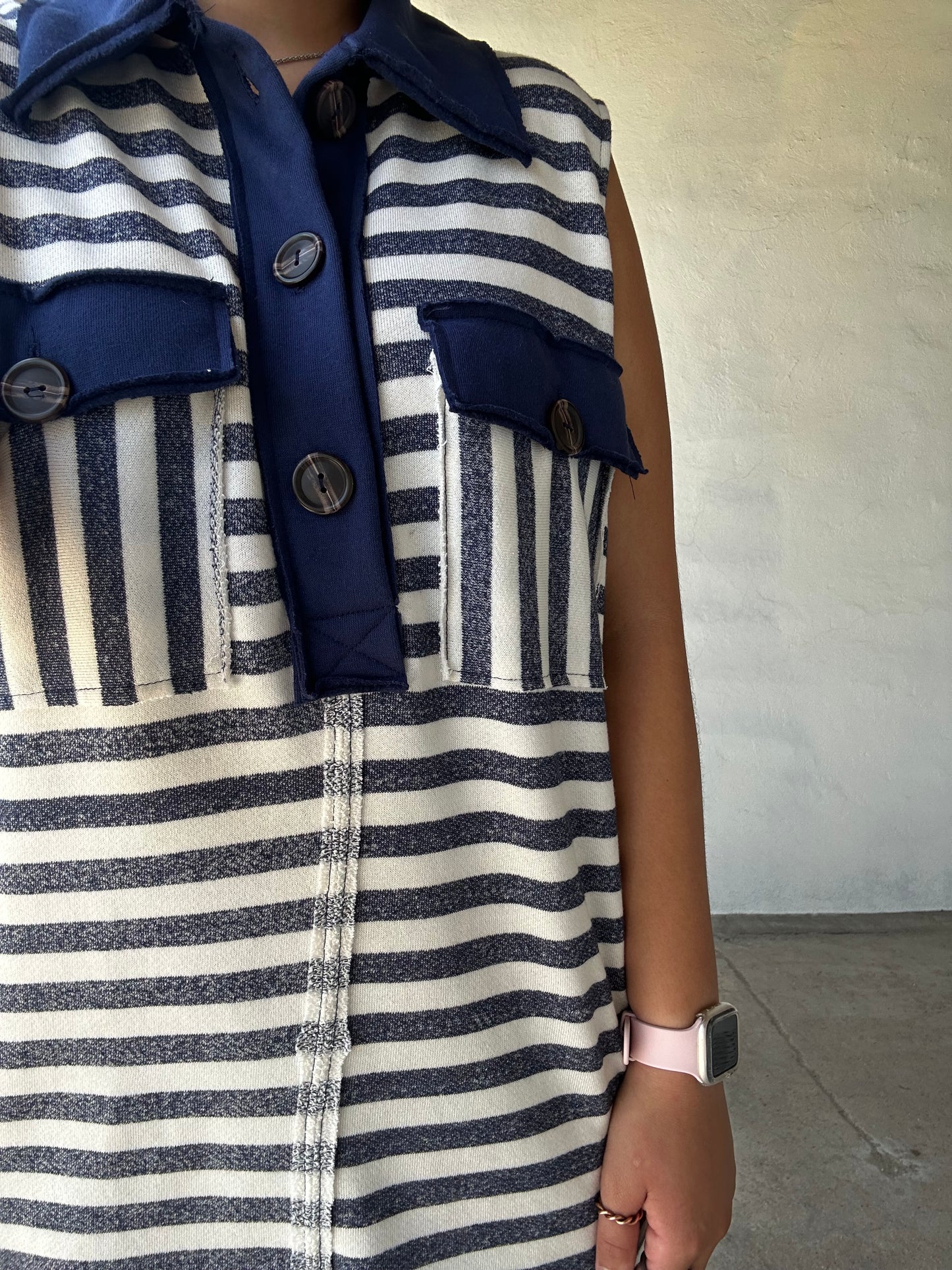 Sail Away Romper | Navy + Ivory