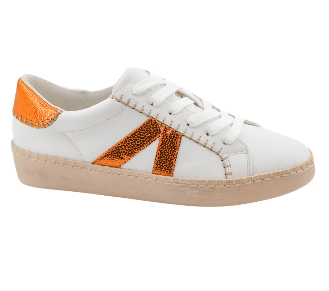 CORKYS | Friend Zone Fashion Sneaker | White + Orange
