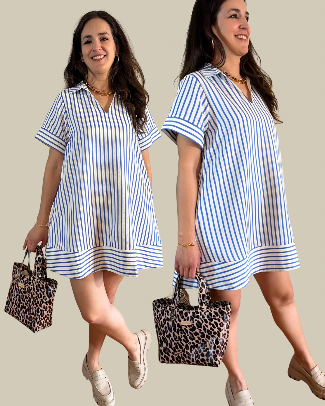 Short Dress | Blue Stripe
