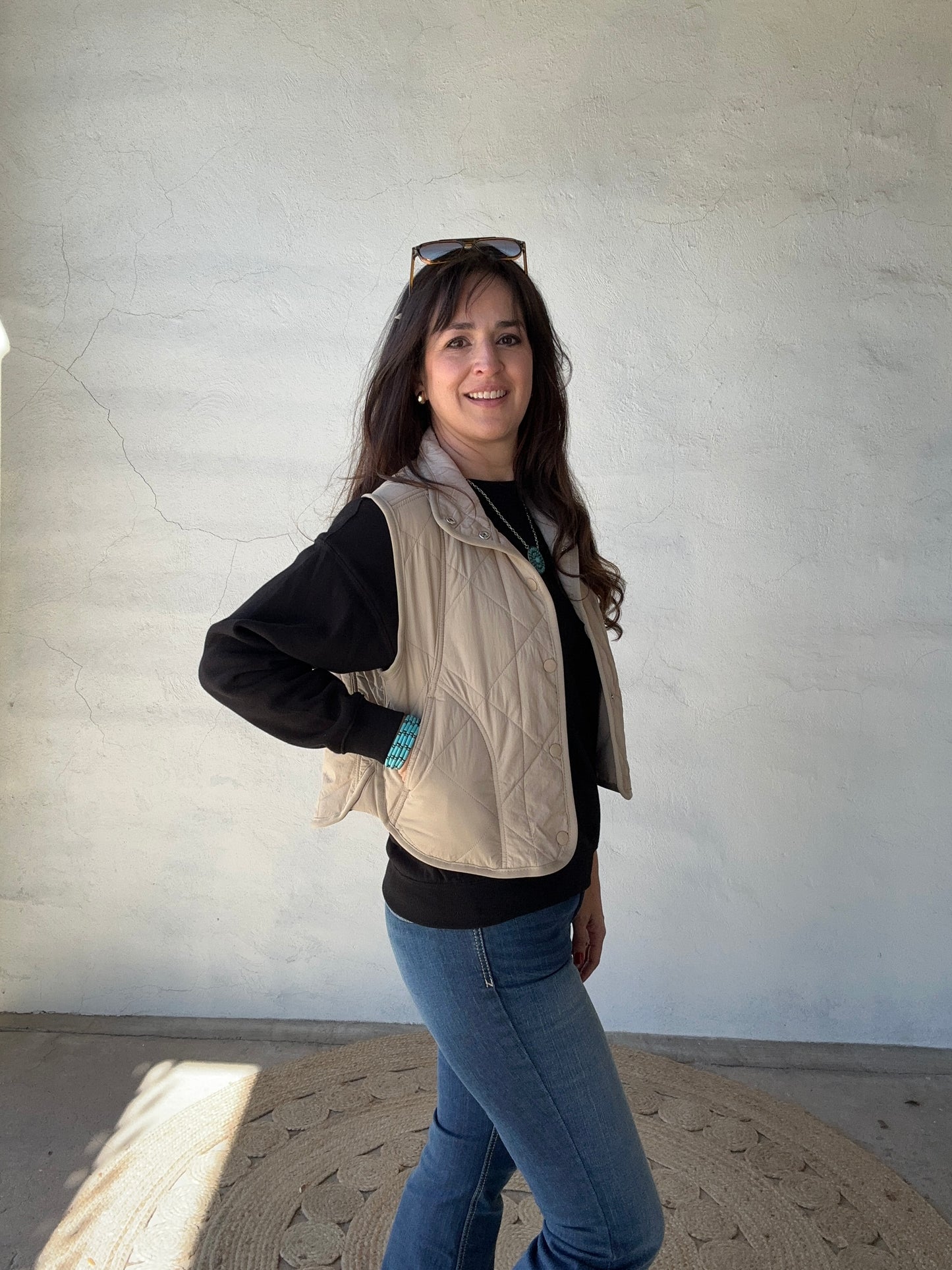 Phoebe Quilted Puffer Vest | Khaki