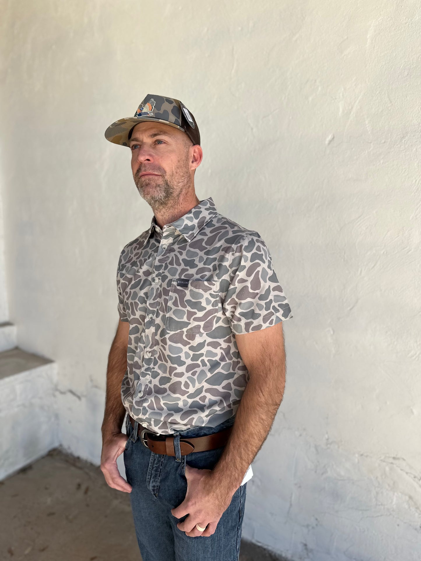 Burlebo | Performance Button Up | Classic Deer Camo