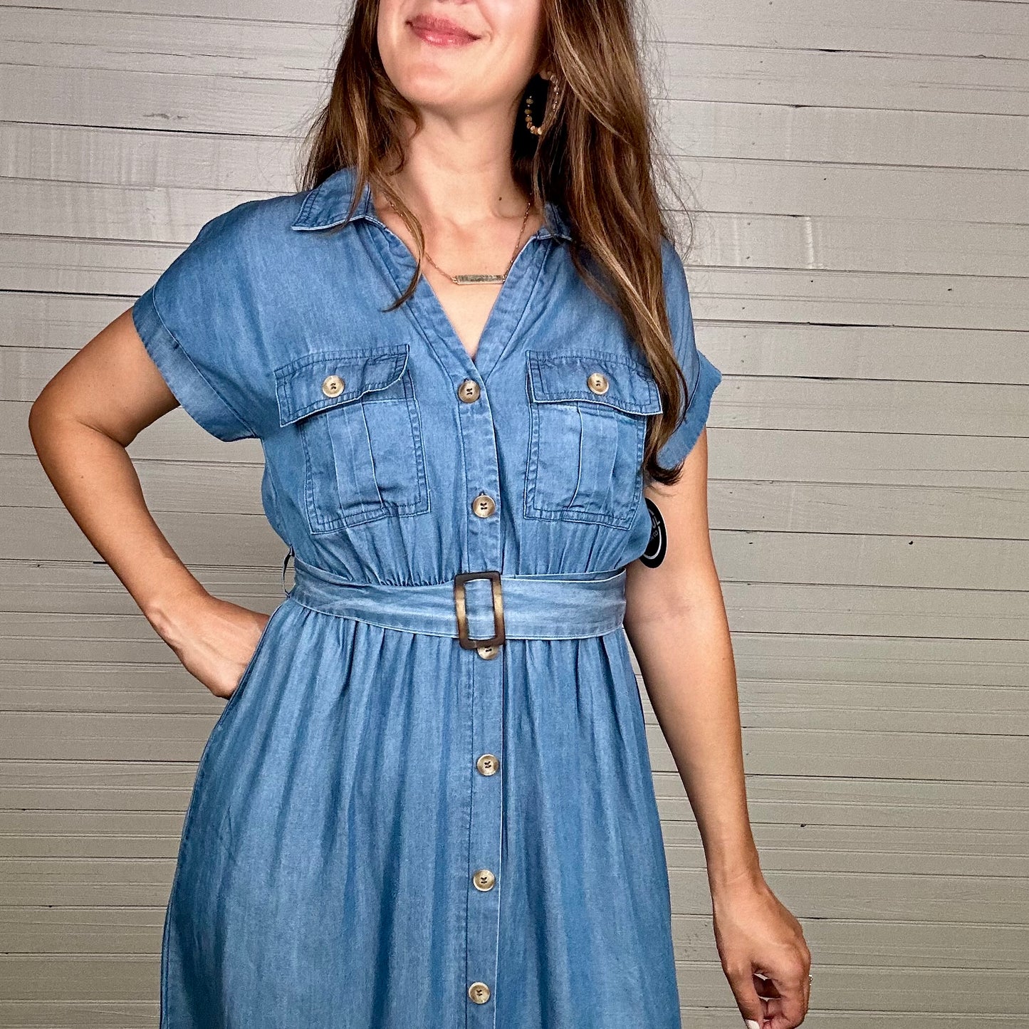 Breana Midi Dress | Chambray