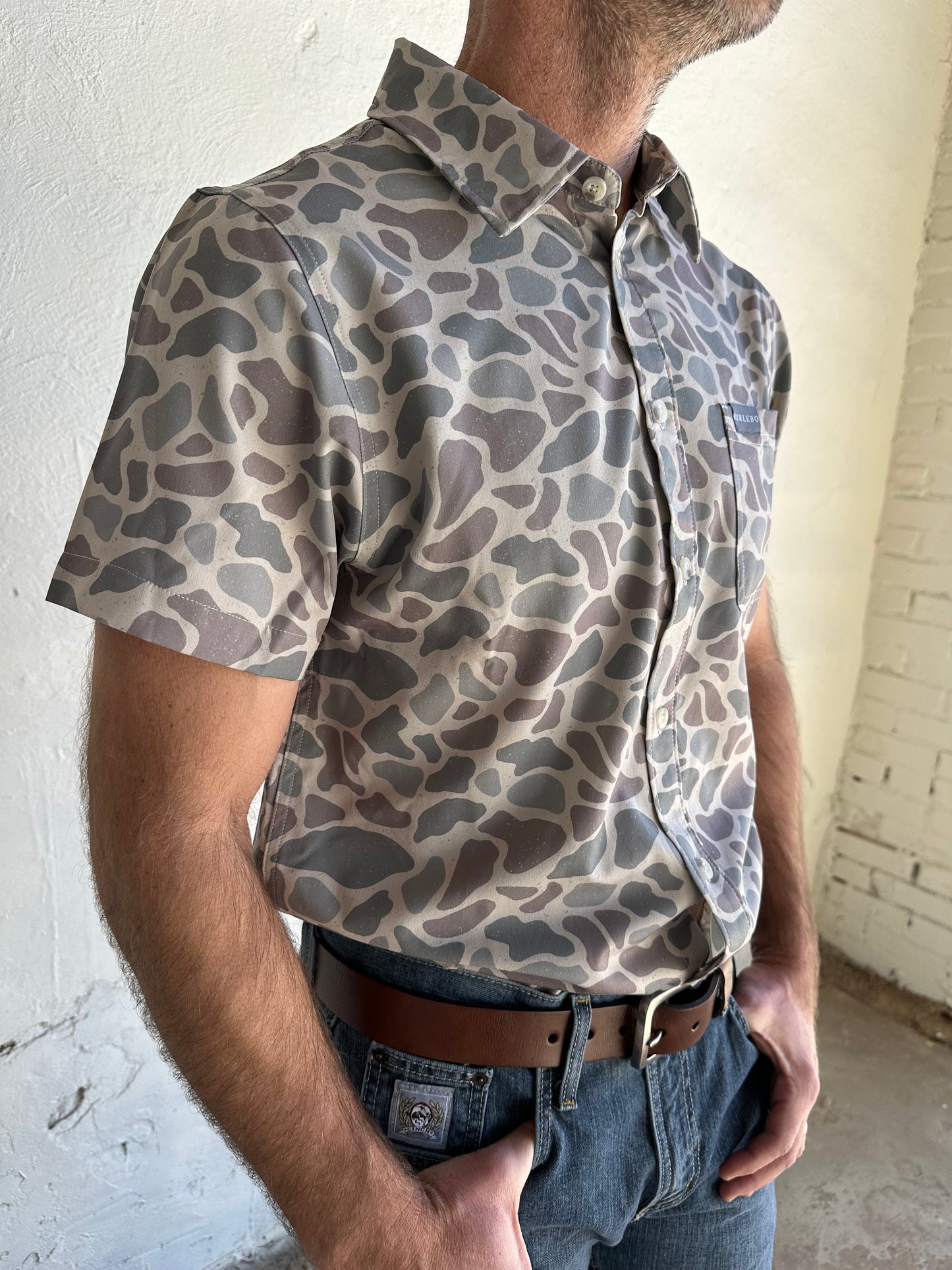 Burlebo | Performance Button Up | Classic Deer Camo