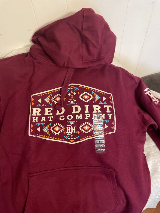 Red Dirt Hat Co. | Cowboy Aztec Hoodie | Maroon