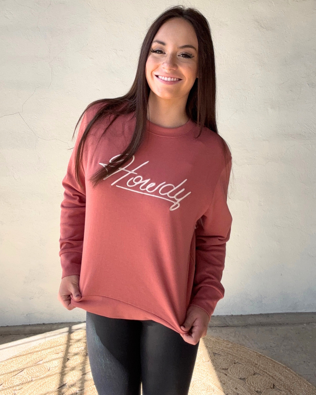 Sendero | Howdy Drop Shoulder Women's Sweatshirt | Mauve
