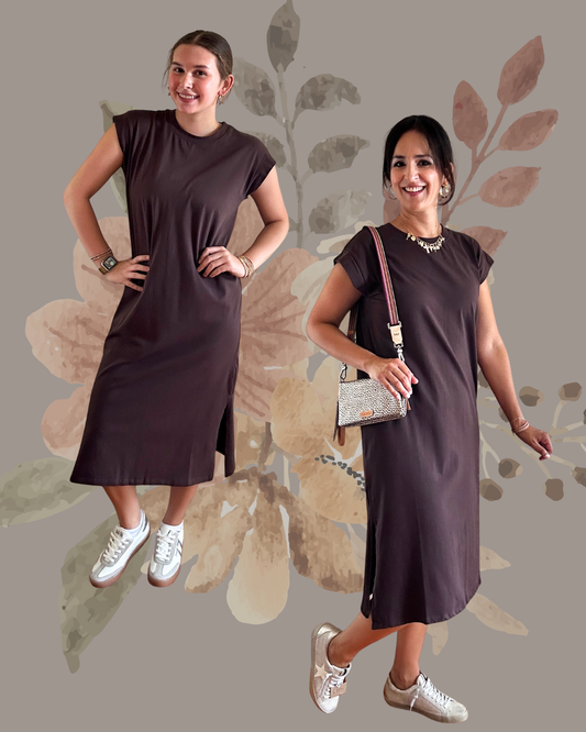 Everyday Midi Tee Dress | Mahogany