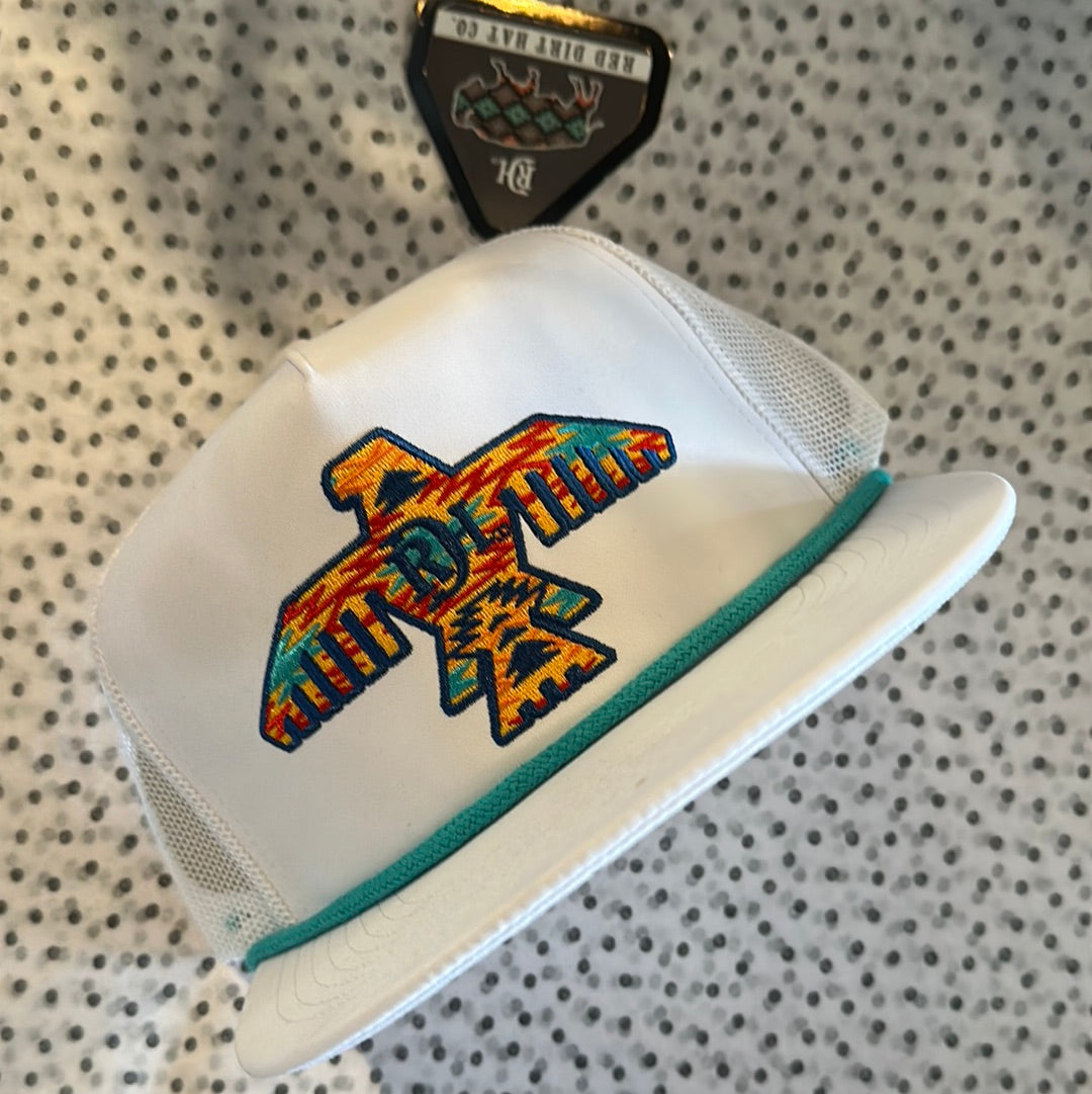 Red Dirt Hat - Johnny | White w/ Turquoise Rope
