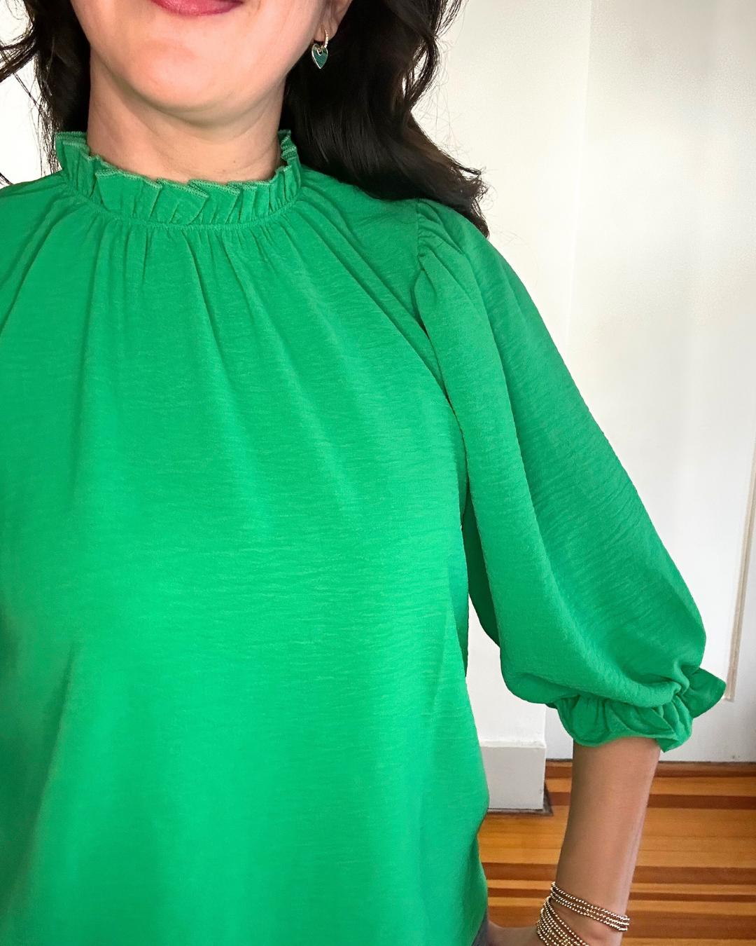 Patricia 3/4 Sleeve Top | Kelly Green