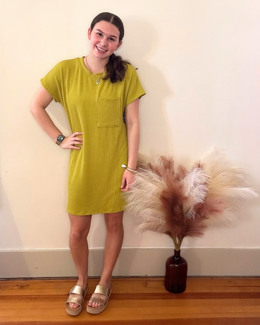Everyday Short Tee Dress | Chartreuse