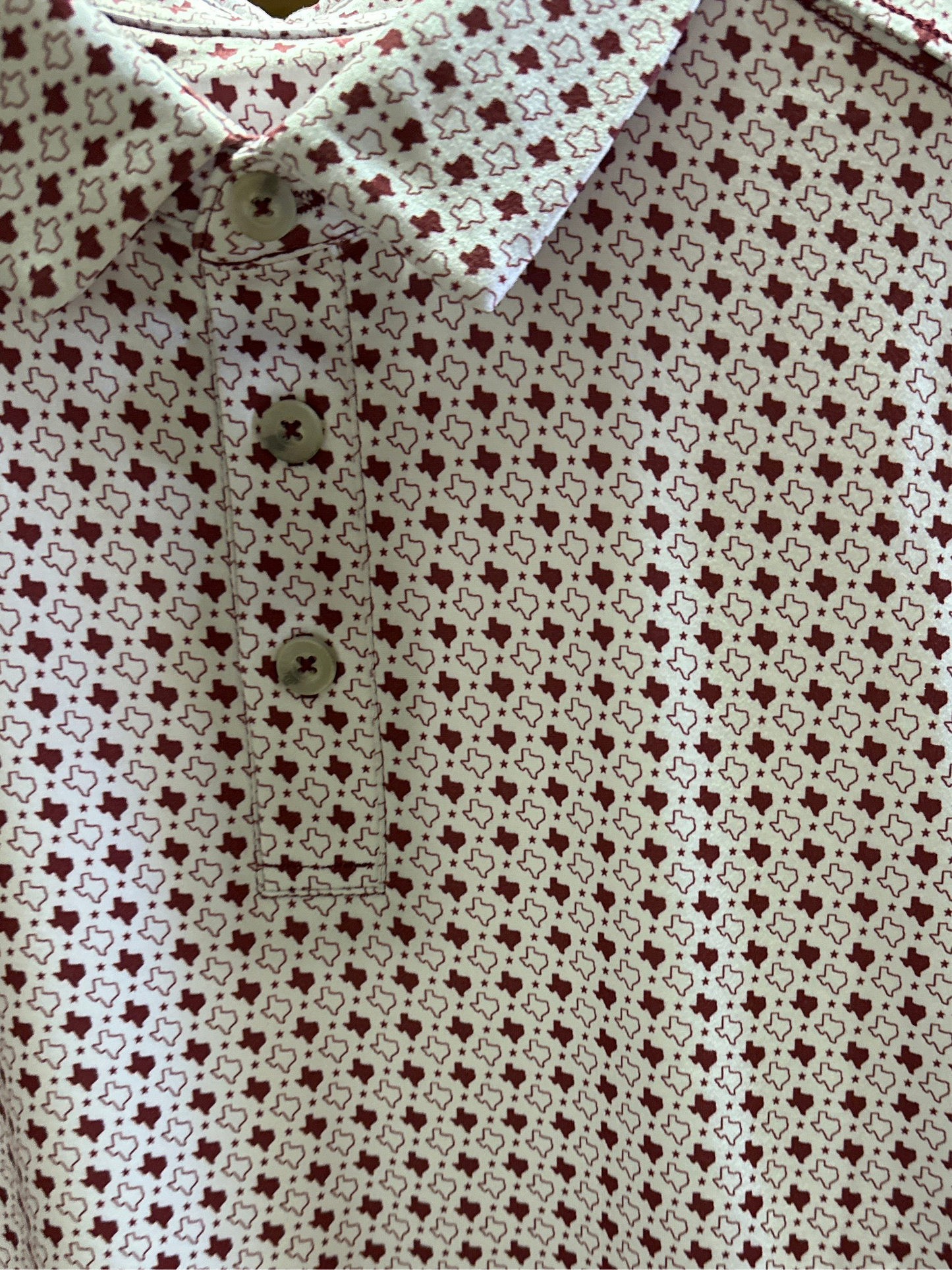 Burlebo | Performance Polo | Texas White And Maroon