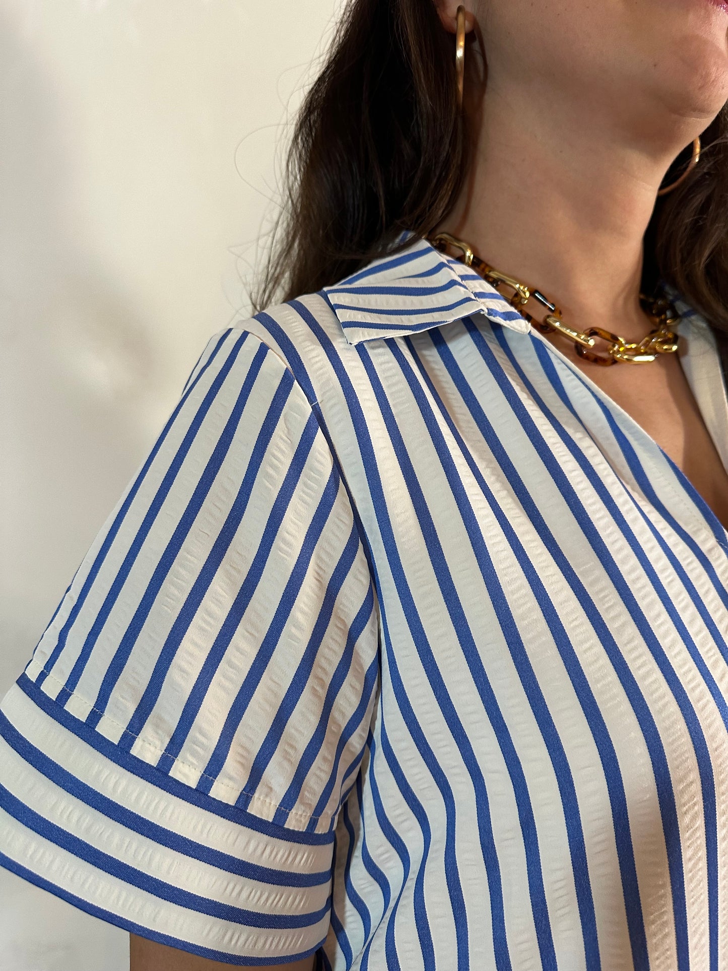 Short Dress | Blue Stripe
