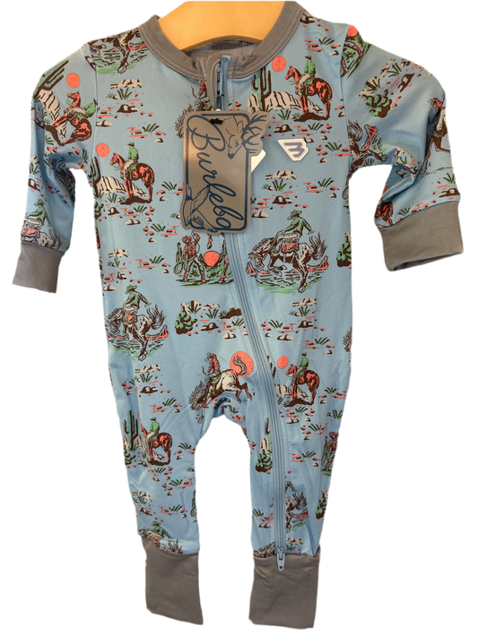 Burlebo | Baby Zip Up | Cowboy Up Blue