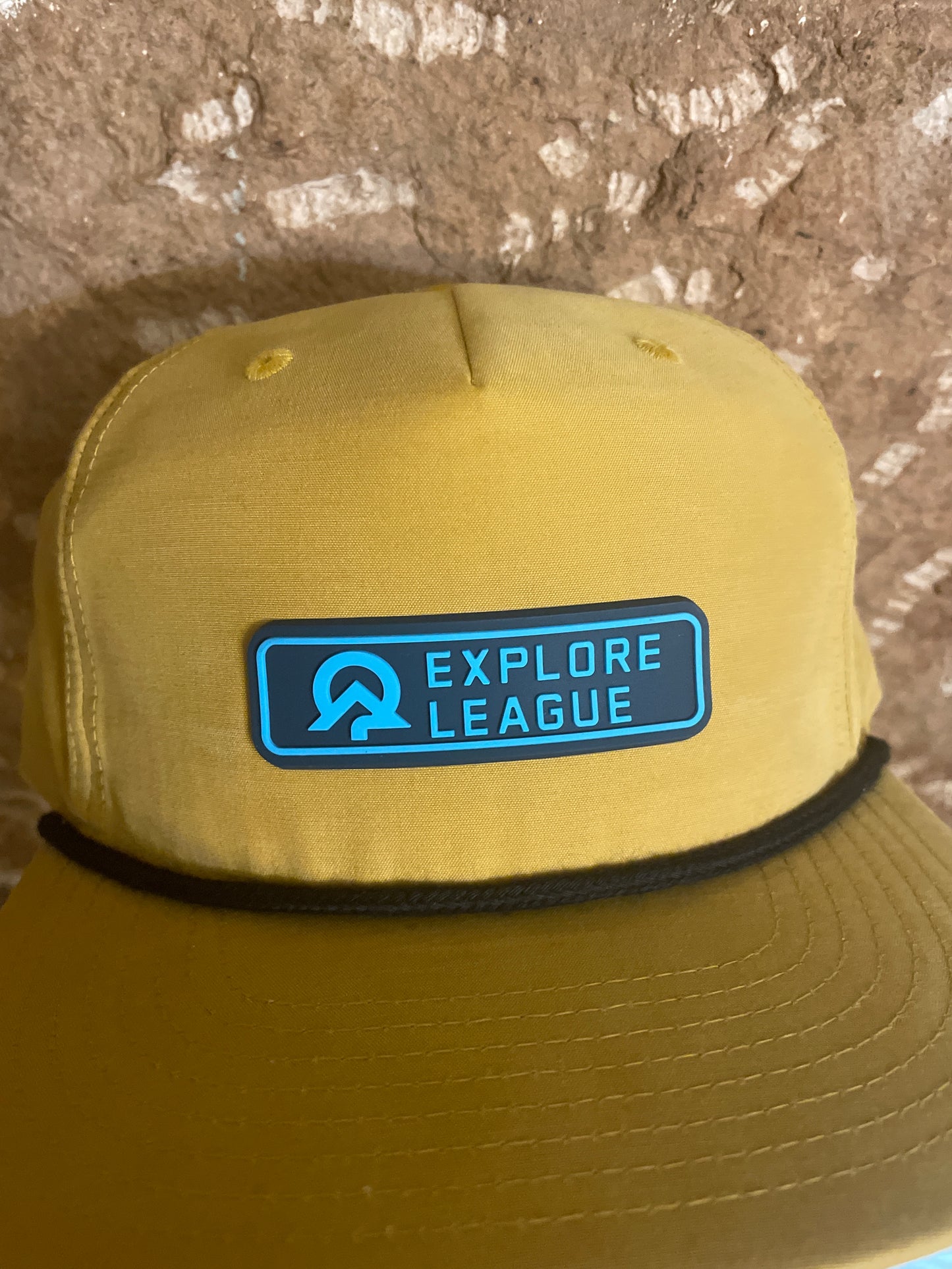 Explore League | Mustard Black Cap 256 | Blue PVC Patch