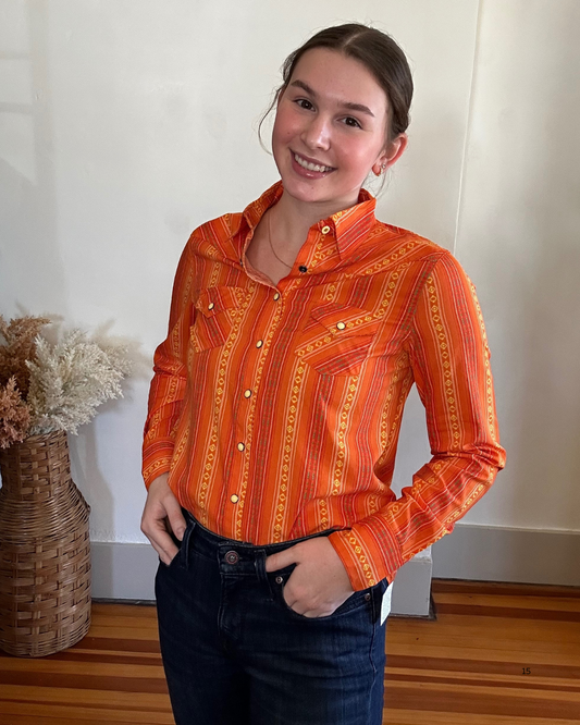 Women's Cruel Denim Long Sleeve| Orange Print