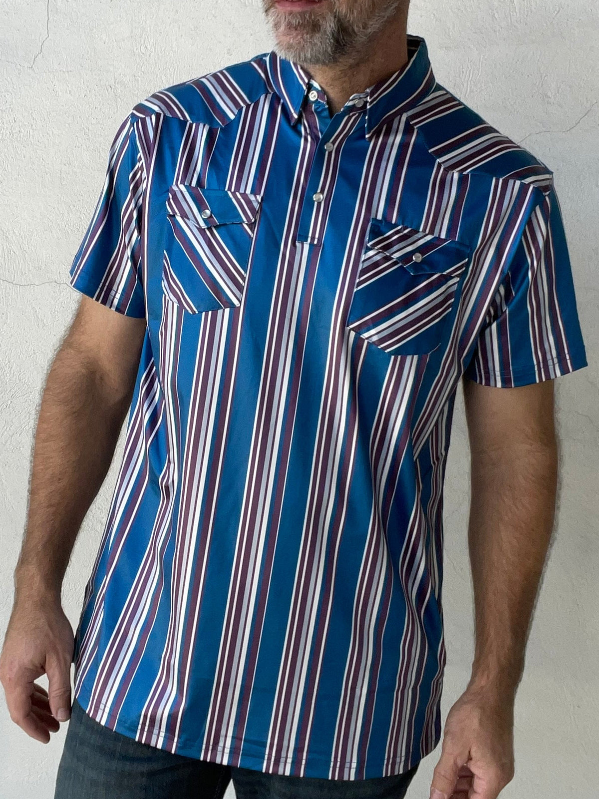 Red Dirt Hat Co. | Short Sleeve Polo | Blue Striped