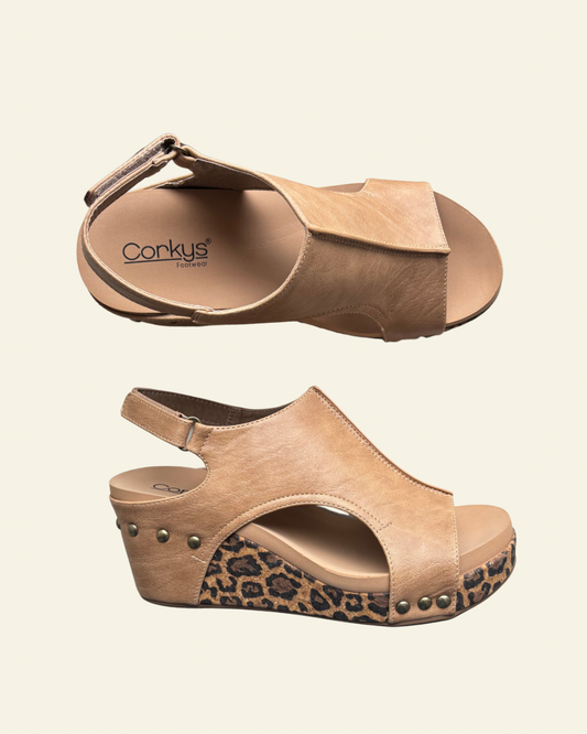 CORKYS | Carley | Taupe Smooth Leopard